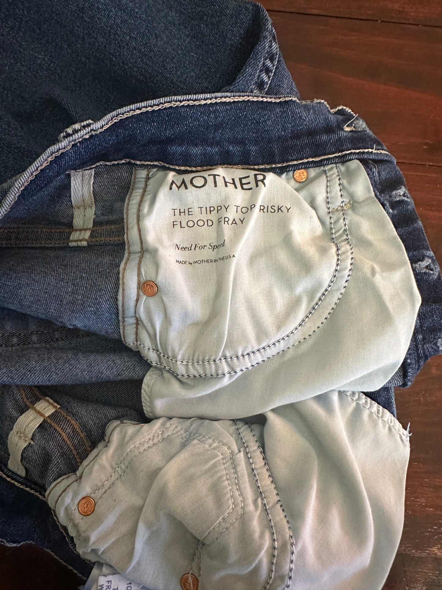 Mother Tippy Top Frisky Flood High-Rise Slim Cropped Fray Jeans - Size 24