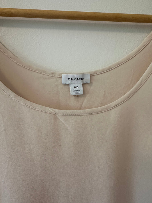 Cuyana Silk Tank Top in Blush Pink- Size Medium