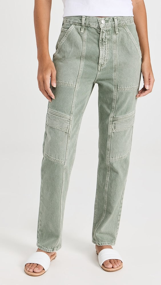 Agolde Cooper Cargo Straight Leg Cotton Jeans in Salamander | Size 28