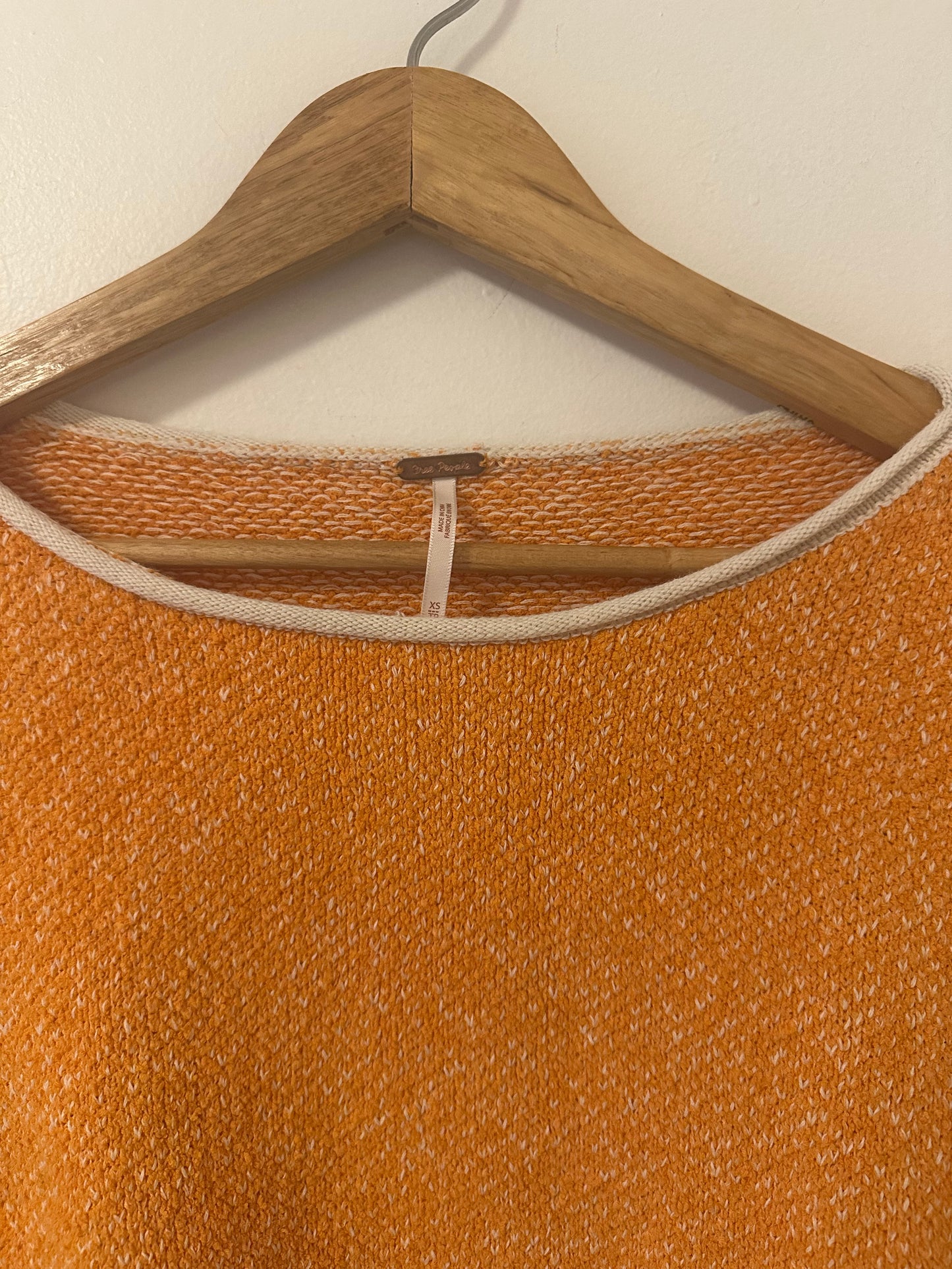 Free People Bardot Orange Oversized Sweater | Size XS