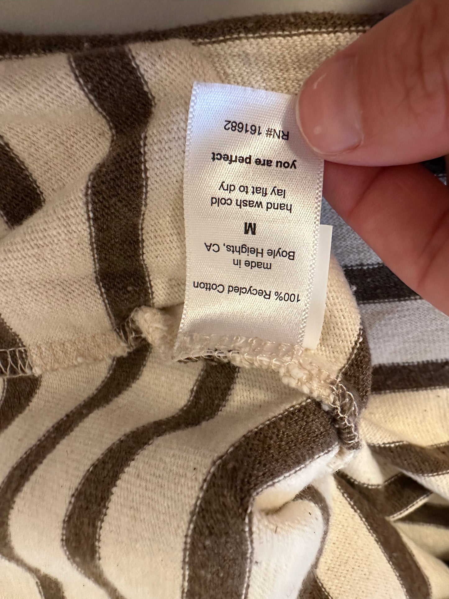 perfectwhitetee Taylor Long Sleeve Striped Top in Walnut Stripe | Size Medium