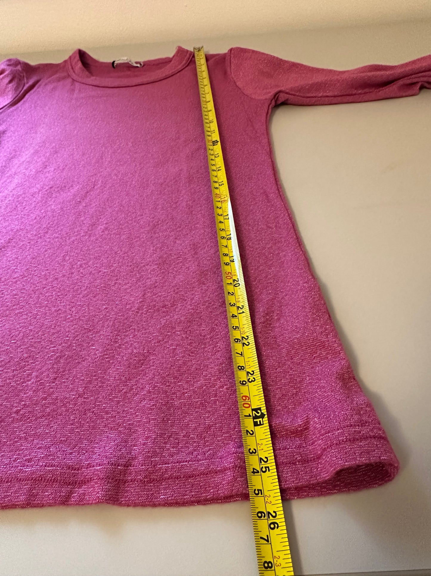 Michael Stars Shine Berry Pink Knit 3/4 Length Sleeve Top | One Size