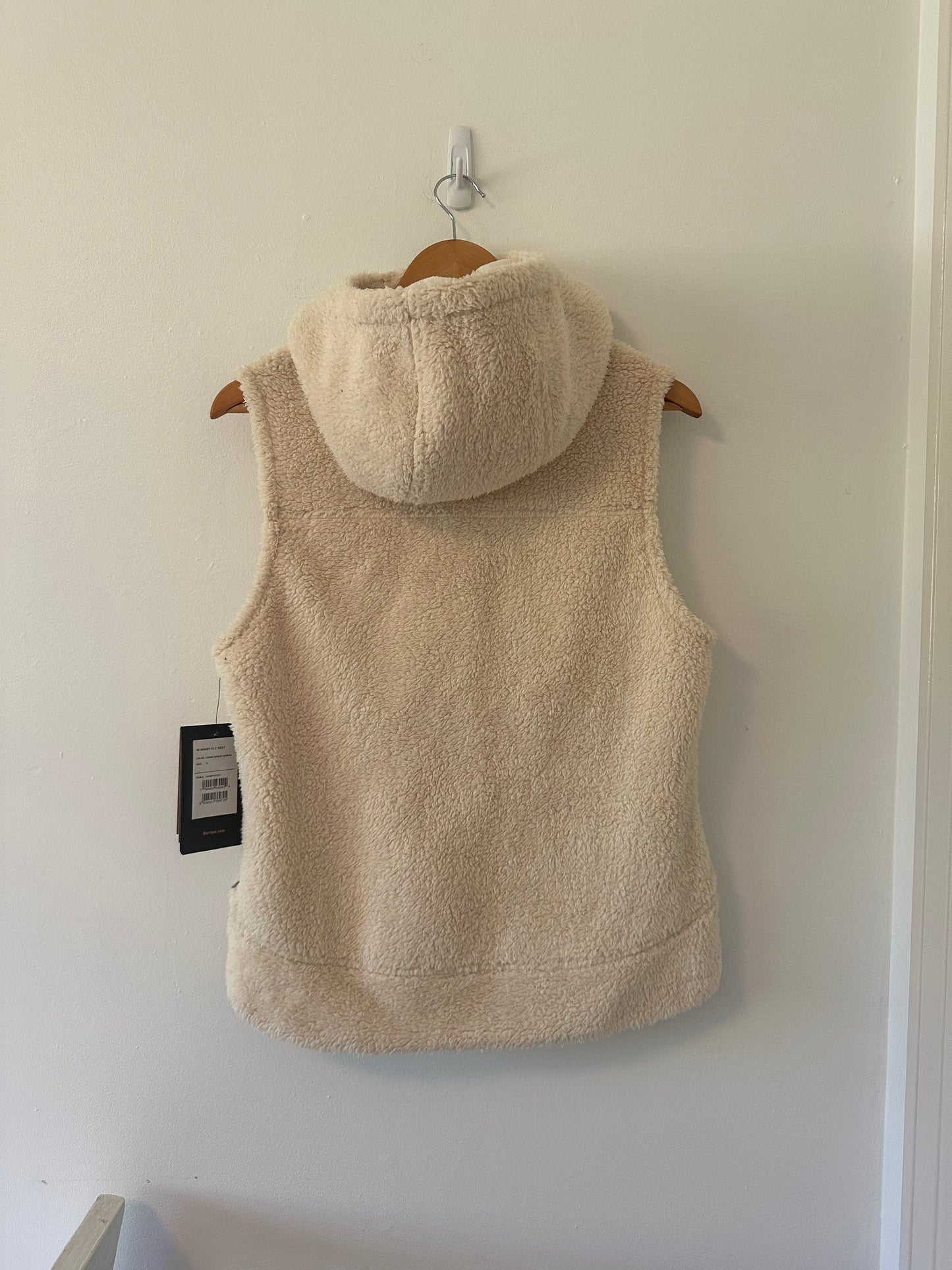NWT Burton Minxy Hooded Vest in Crème Brûlée Sherpa - Size Small