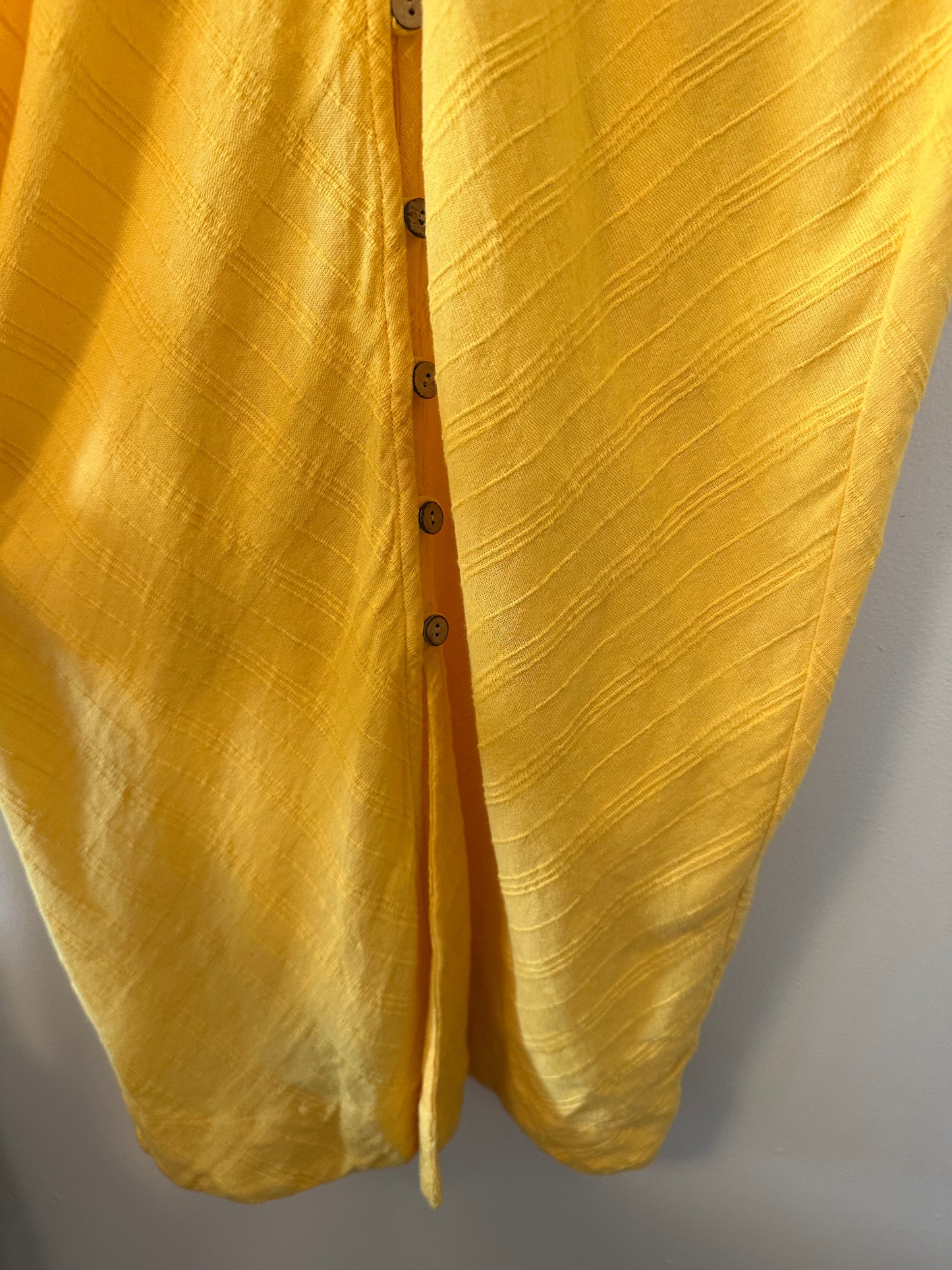 Free People New In Town Yellow Button-Down Midi Dress - Size Small