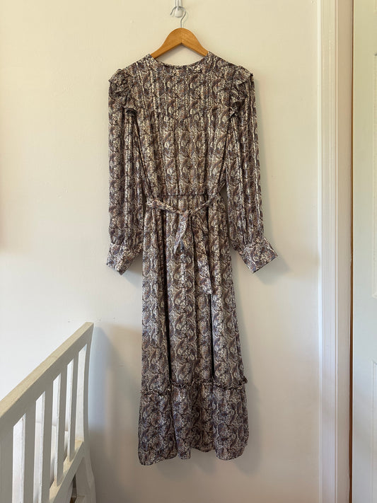 Greylin Plum Bliss Ruffled Midi Dress - Size Large
