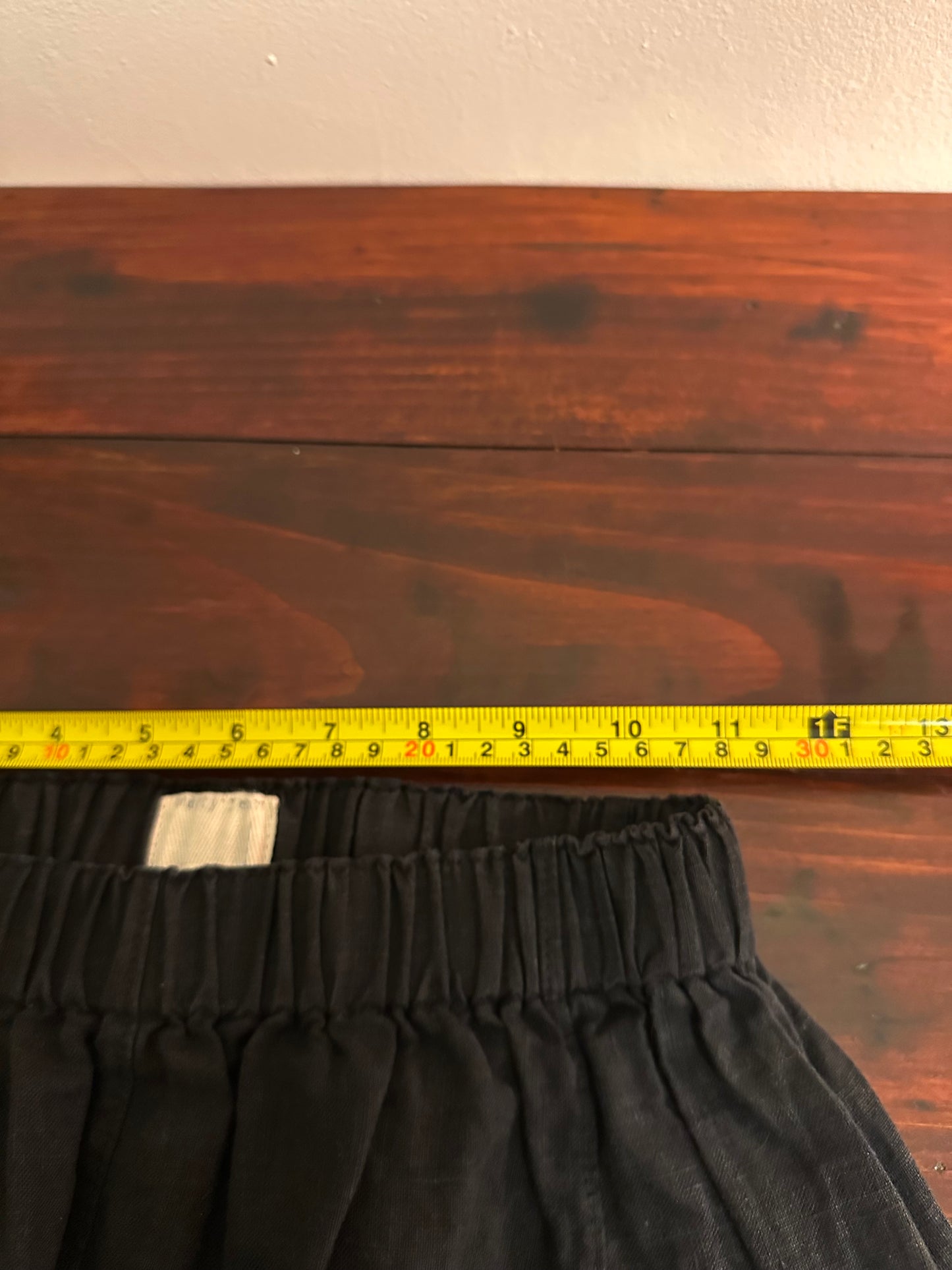 Marty Jean Black Cropped Linen “Uniform” Pants - Size XS