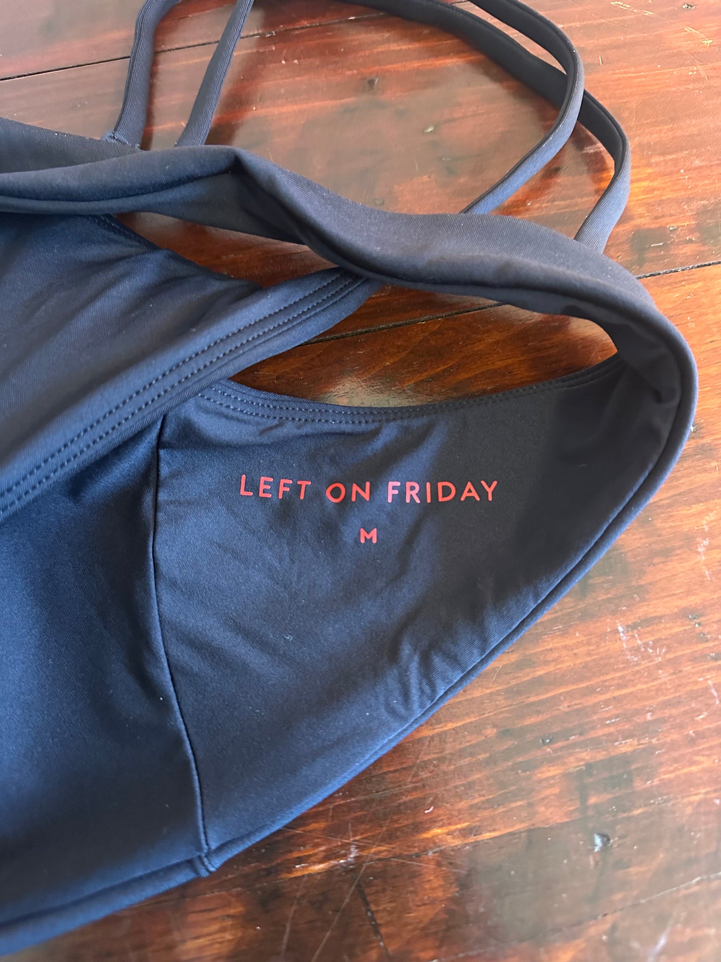 NWT Left on Friday Sunday Bikini Top in Black - Size Medium