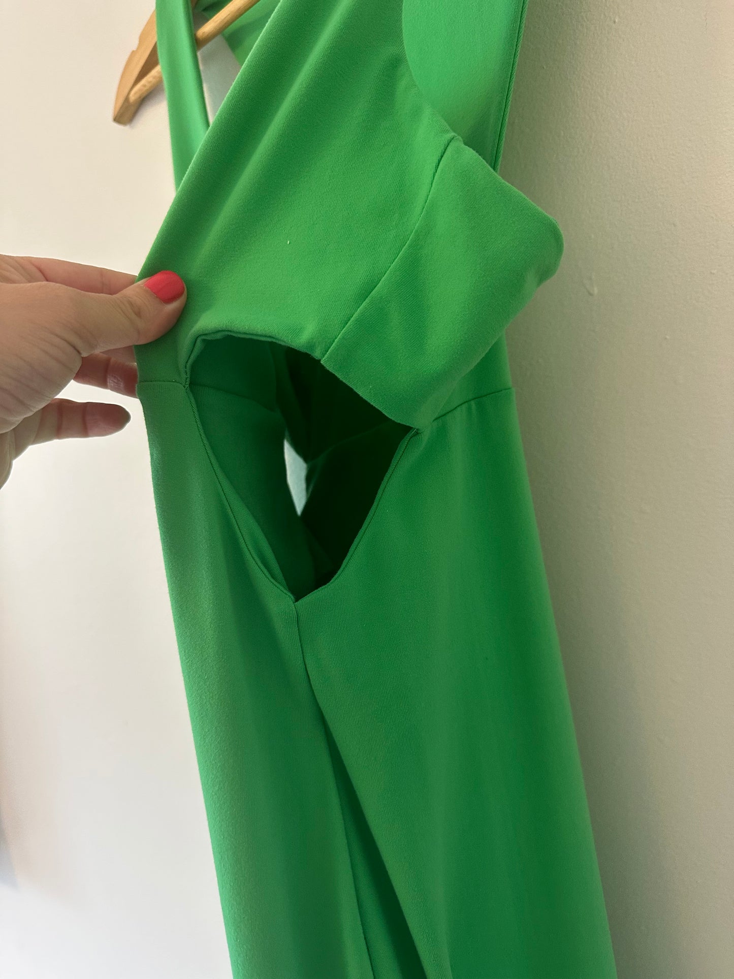 Susana Monaco Green Sleeveless Cutout Maxi Dress Size Large