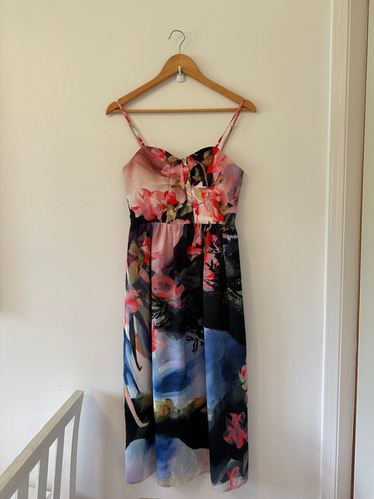 Anthropologie X Corey Lynn Carter Daybreak Floral Midi Dress Women Size 2