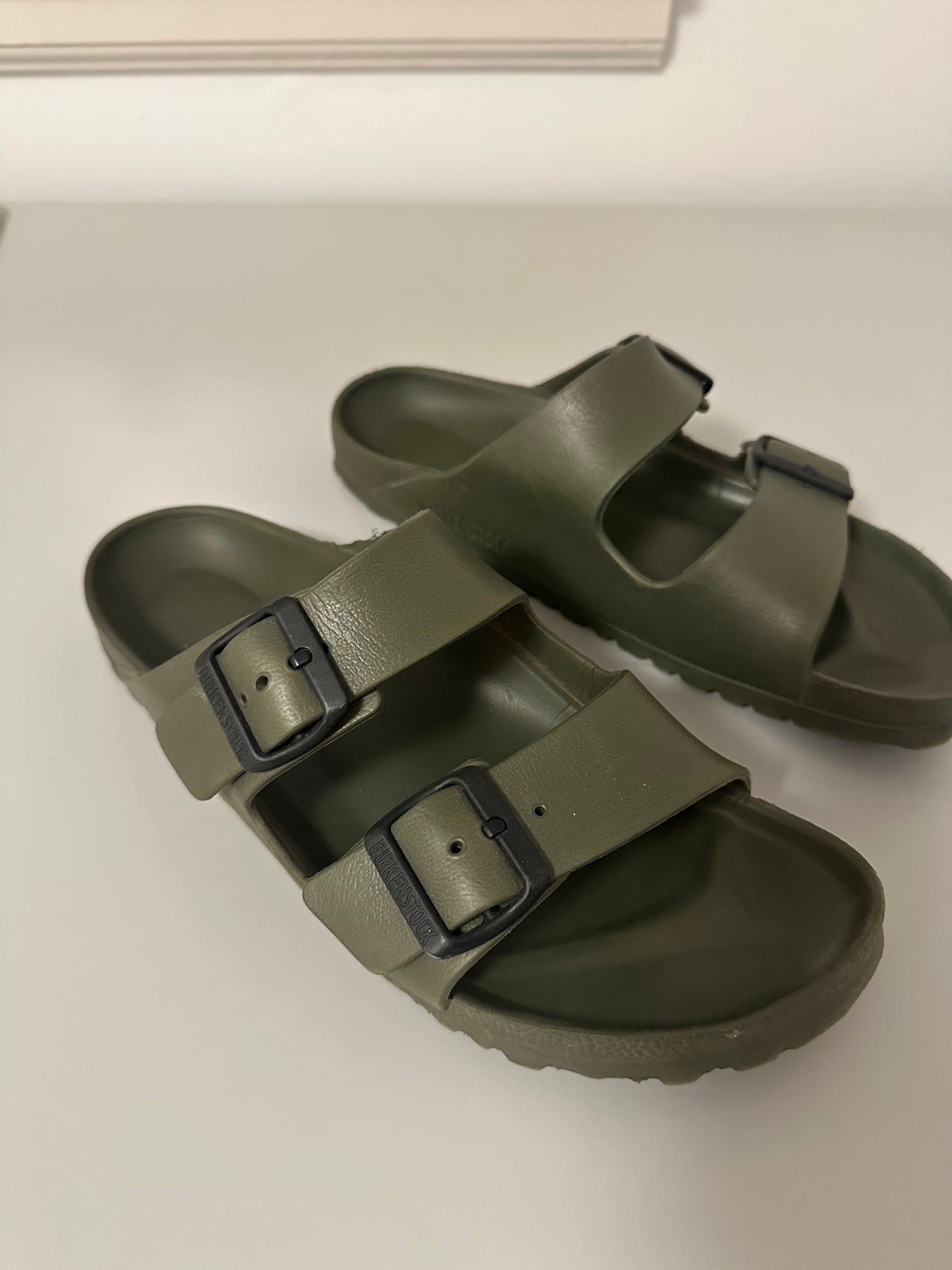 Birkenstock EVA Arizona Sandals in Khaki | Size 39