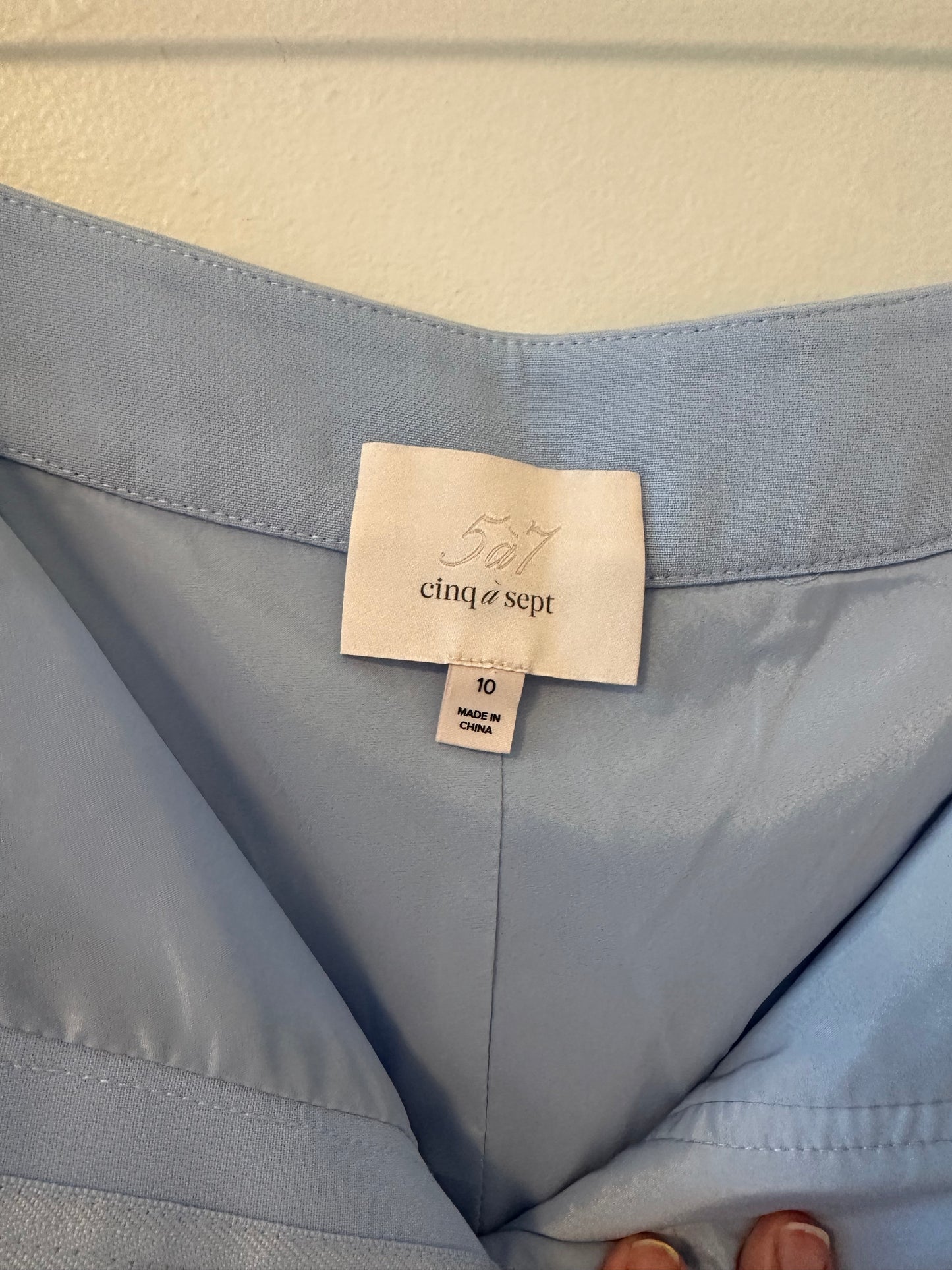 Cinq a Sept Light Blue Cuffed Women's Shorts - Size 10