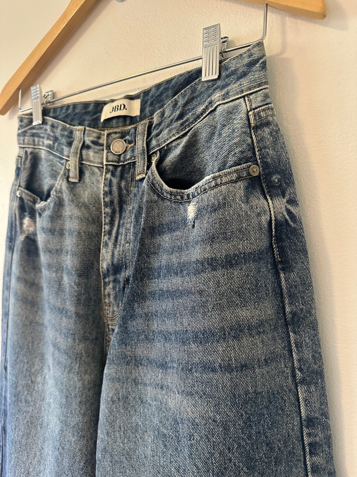 Just Black Classic Wide Leg Cotton 90s Style Denim Jeans | Size 25