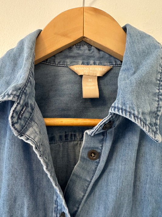 Banana Republic Blue Denim Shirt Size M