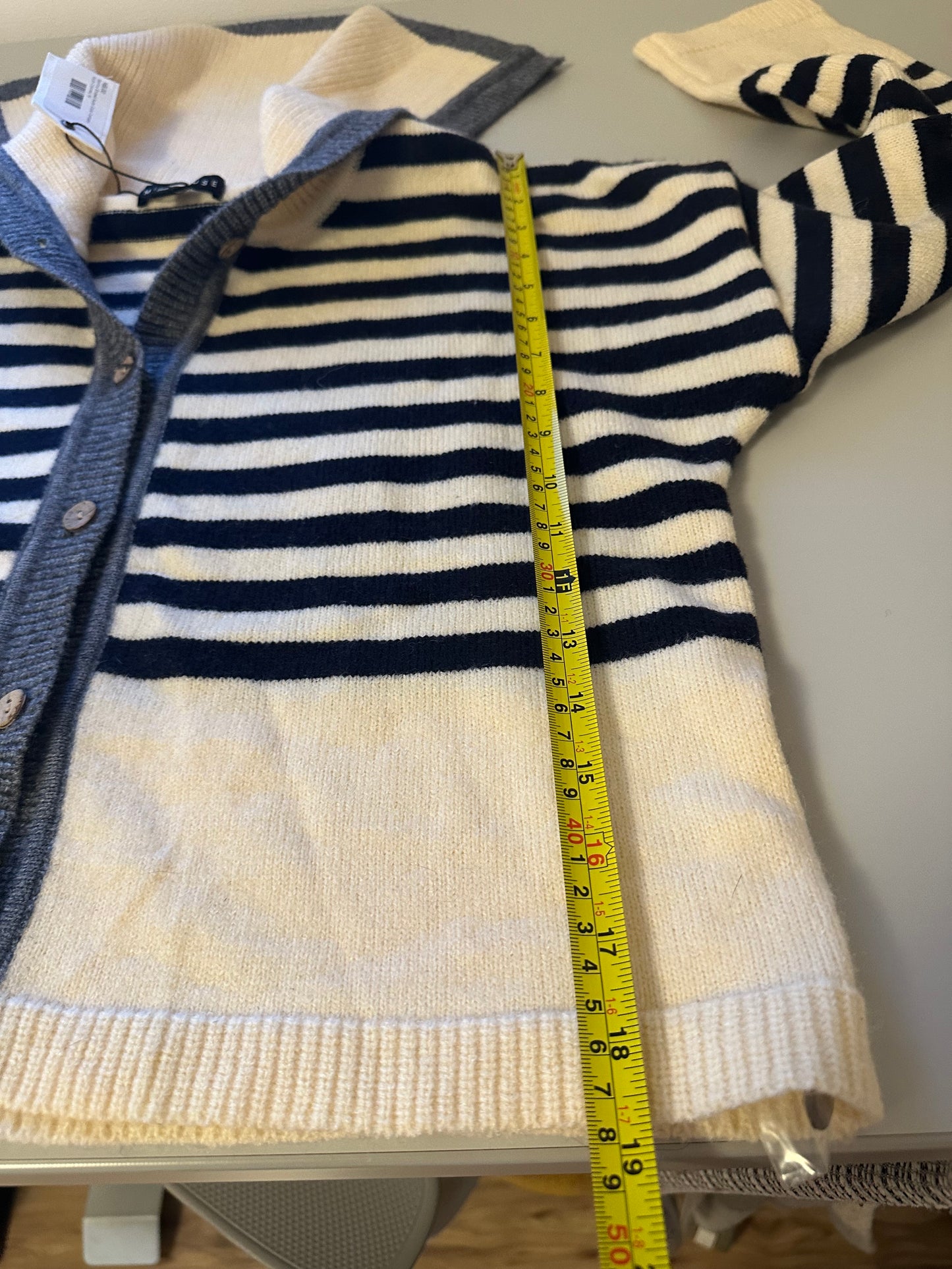 NWT Miou Muse Sailor Collar Striped Cardigan Sweater | Size Medium