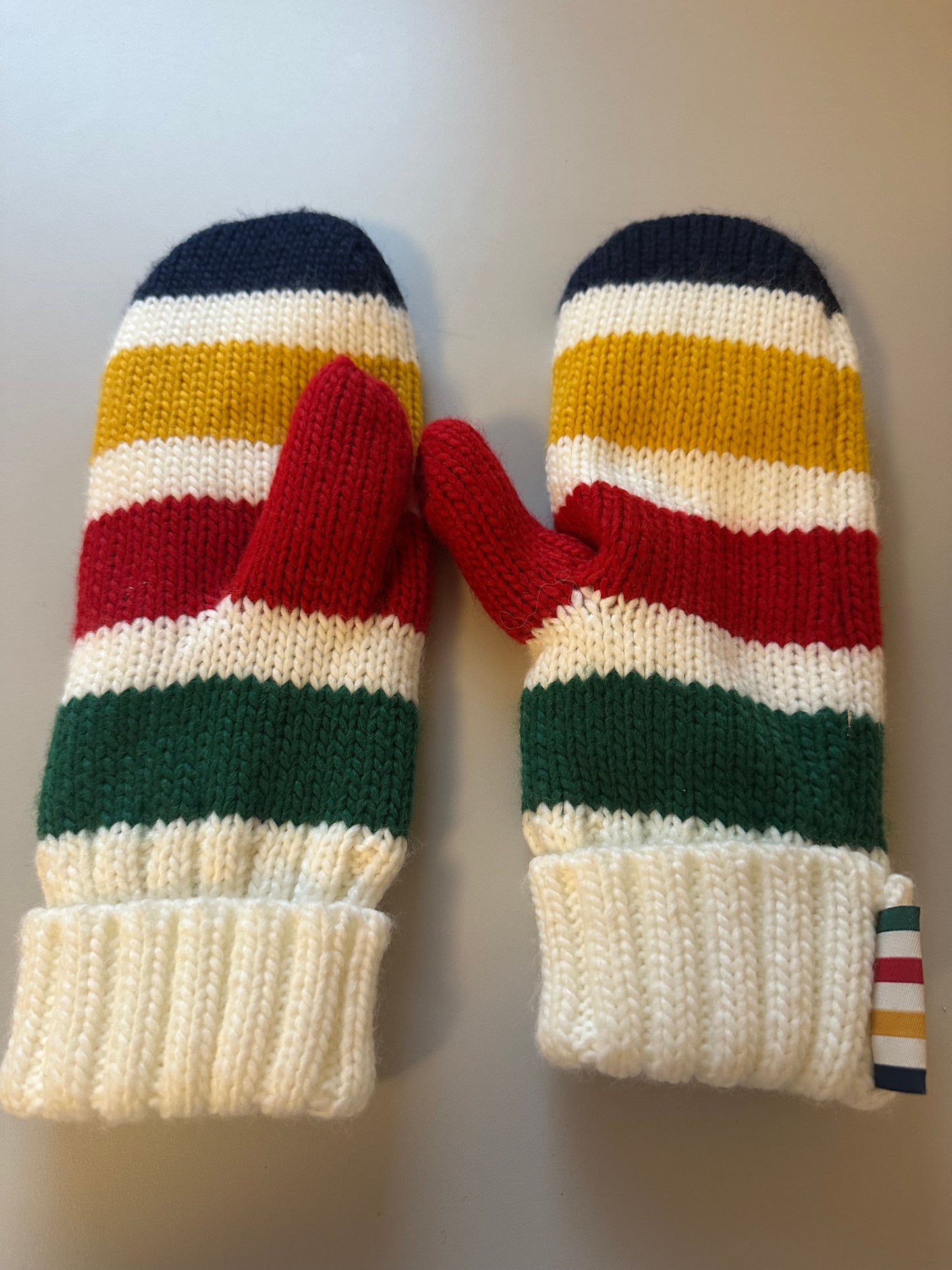 New Colorful Striped Women’s Fleece Lined Knit Mittens