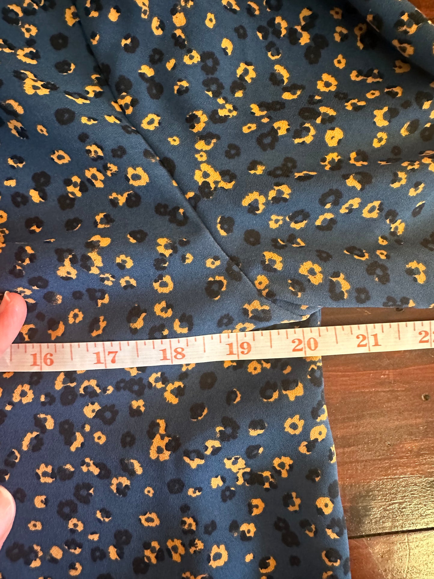 Current Air Blue Printed Blouse Size XS