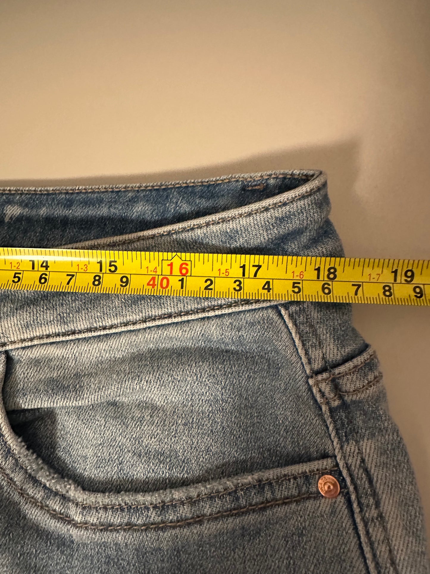 Mica High Rise Light Wash Uneven Hem Cropped Flare Jeans | Size 14