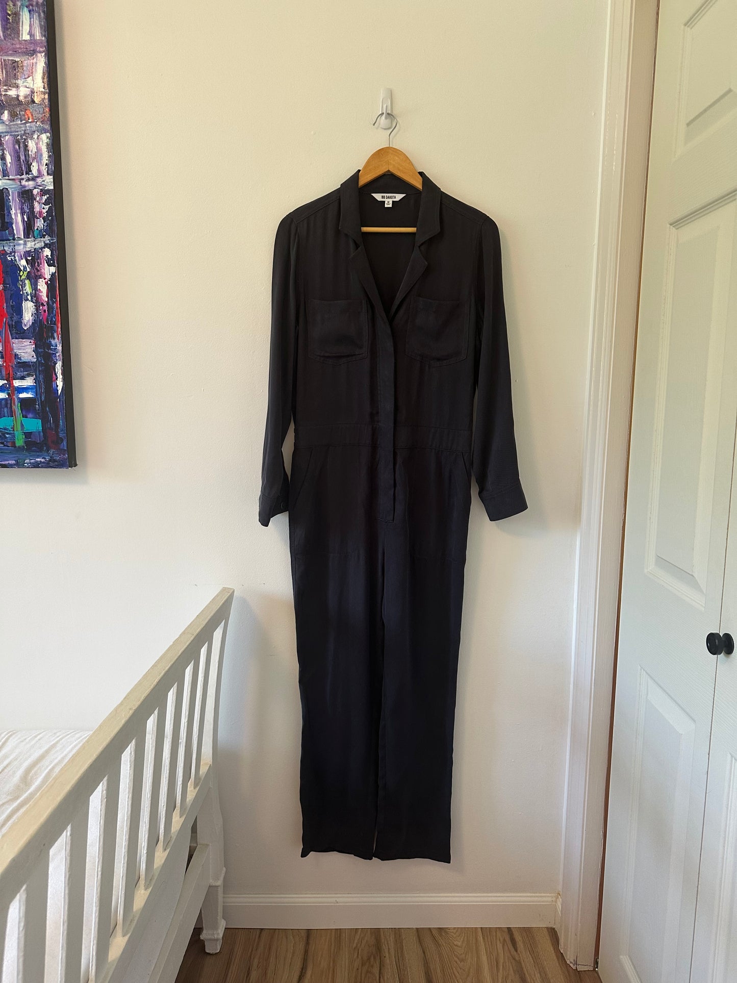 BB Dakota Black Long Sleeve Jumpsuit Size Medium