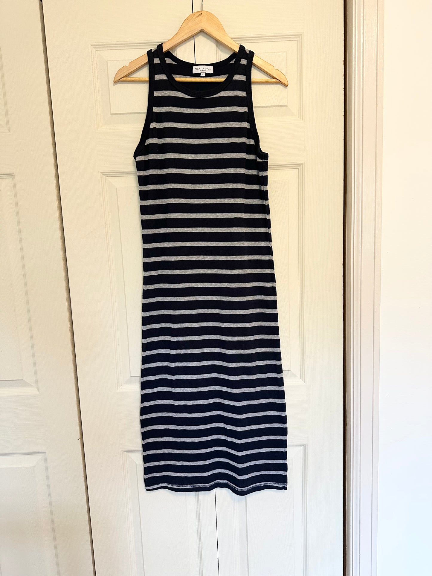 Michael Stars Ruby Dress in Striped Admiral Navy and Gray Size Large