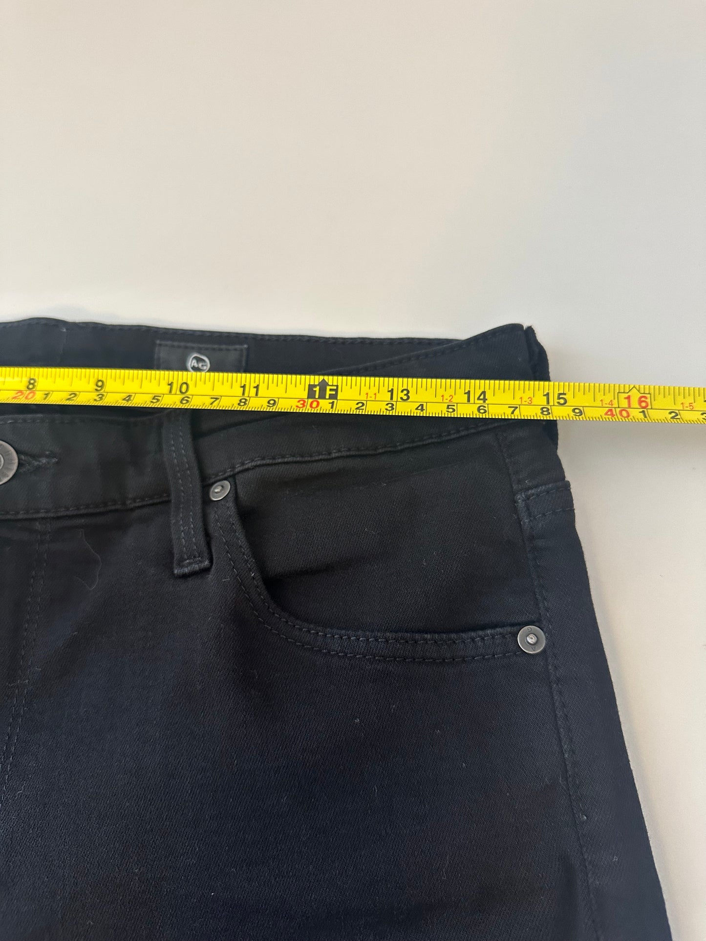 Adriano Goldschmied AG The Farrah High Rise Skinny Jeans In Black | Size 28