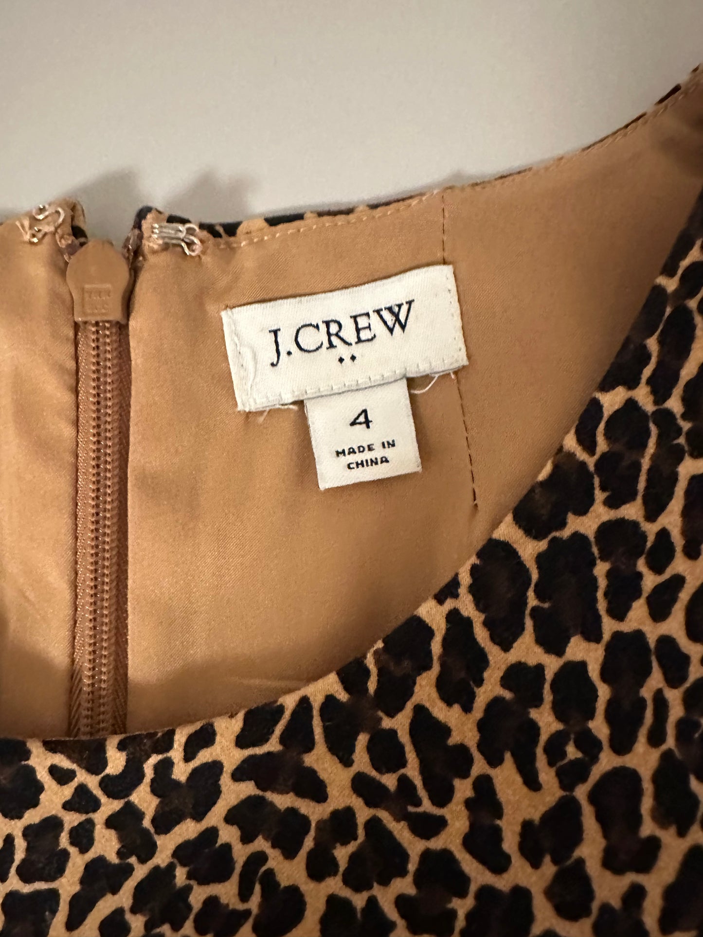 J. Crew Leopard Print Midi Shift Dress | Size 4