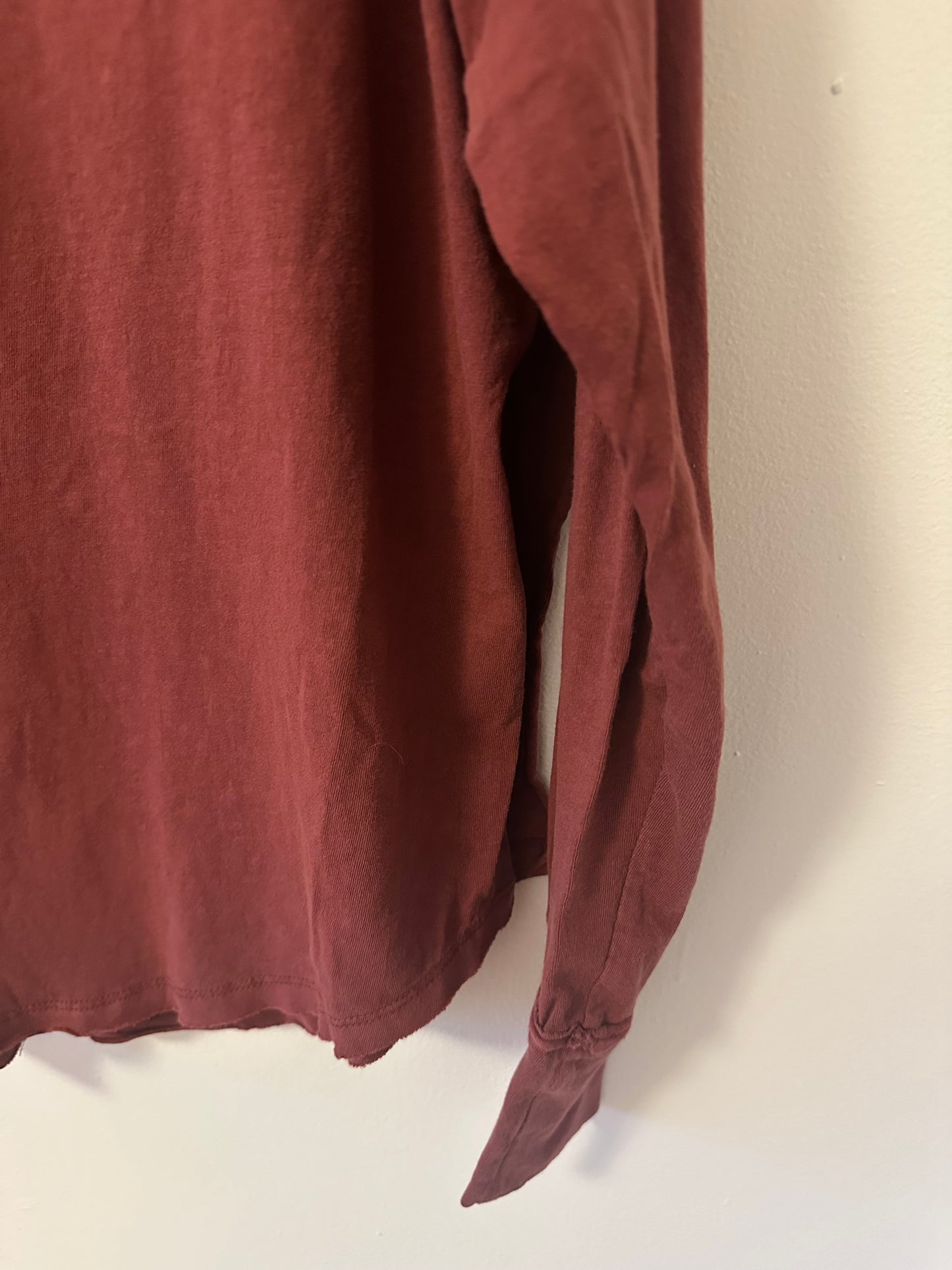 We The Free Red Cowl Neck Long Sleeve T-Shirt - Size XS