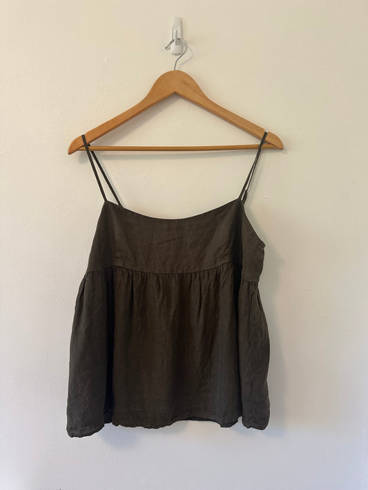 Velvet by Graham & Spencer Olive Green Empire Waist Camisole - Size Medium