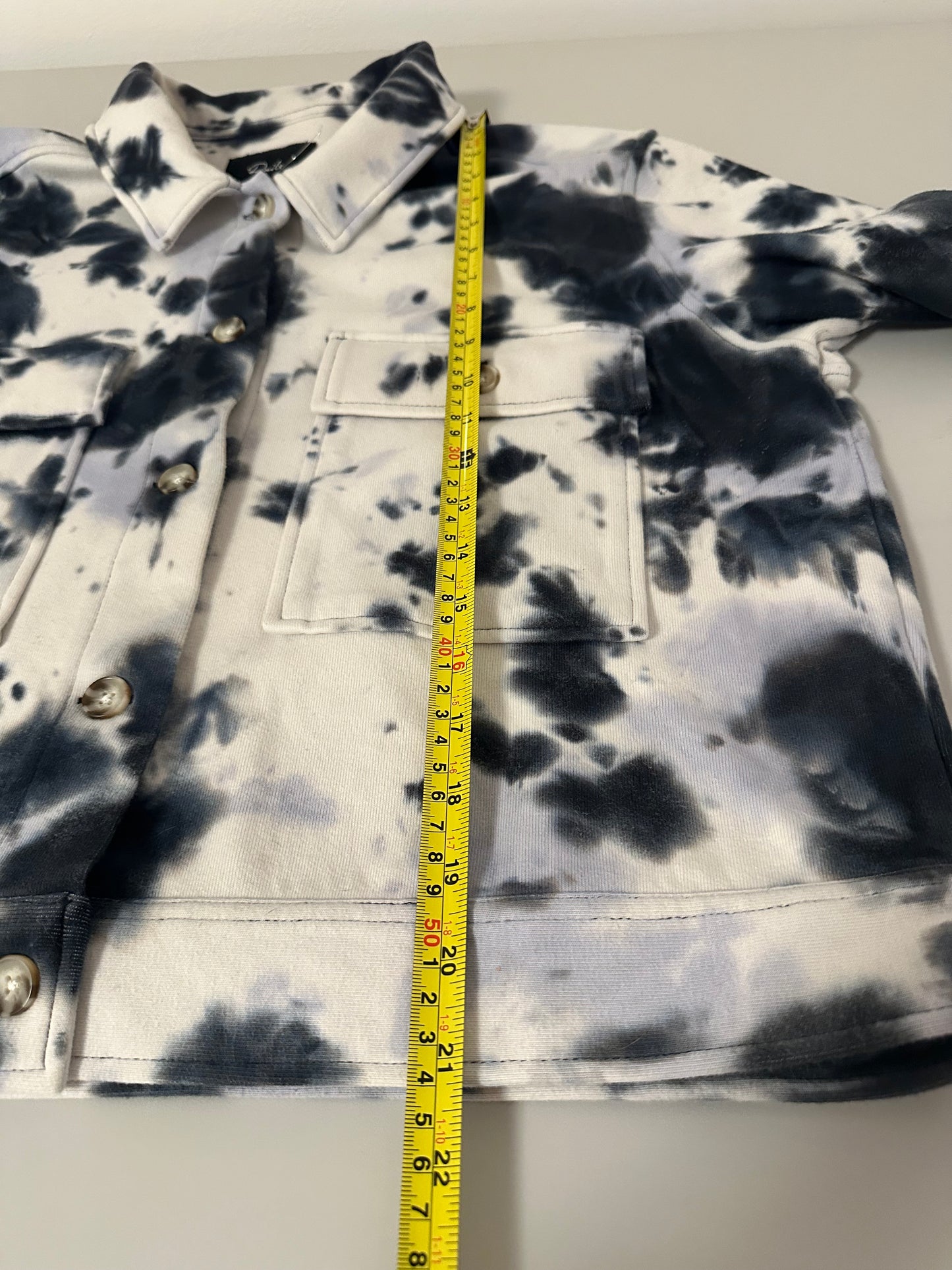 Rails Steffi Tie-Dye Jacket with Flap Pockets in Navy Charcoal | Size Large