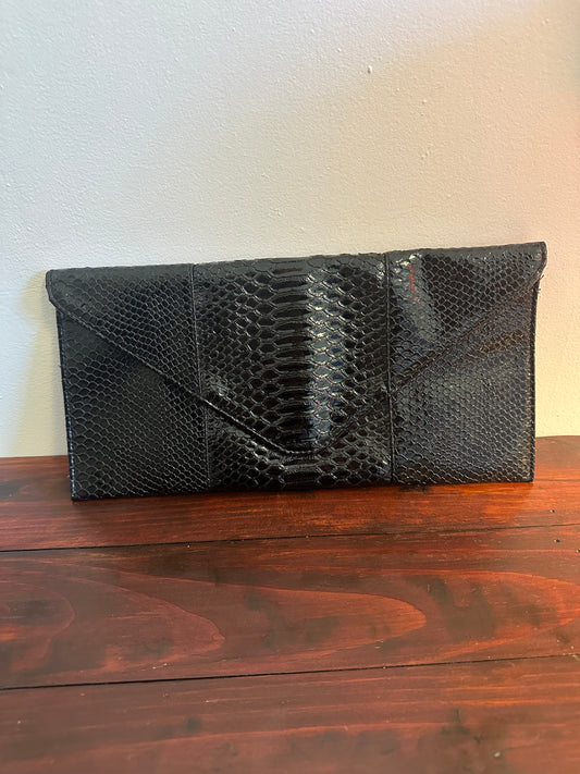 Urban Expressions Black Snakeskin Clutch