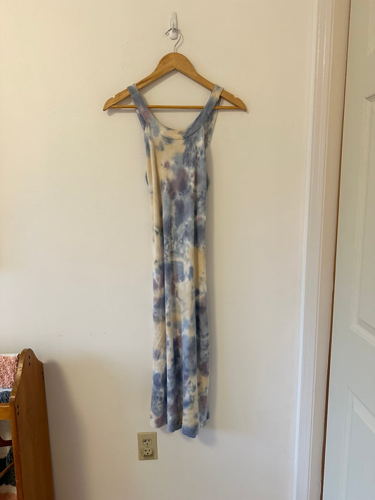 Young Fabulous & Broke Blue Crisscross Back Tie Dye Dress | Size Medium