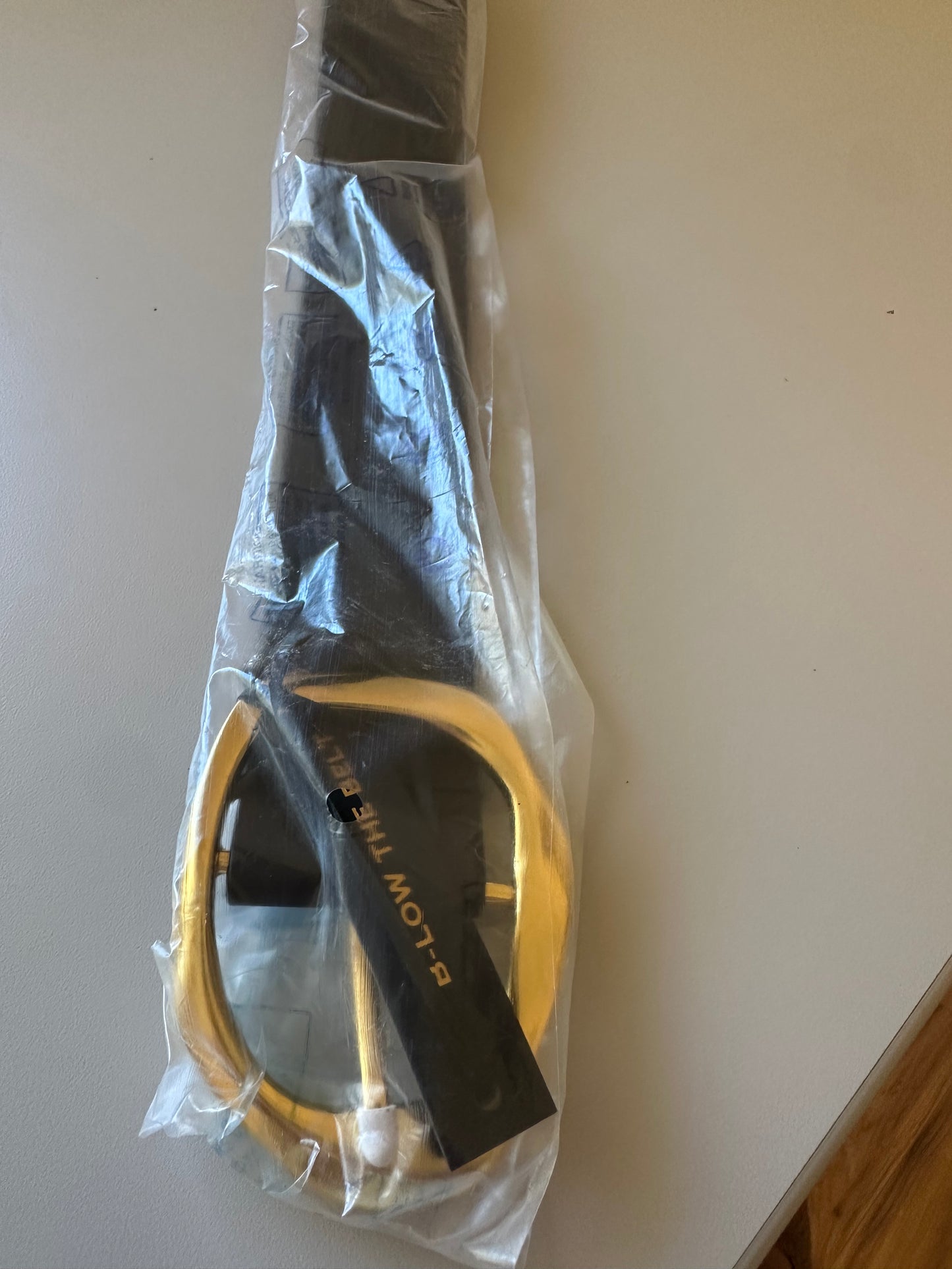 NWT B-Low the Belt Edmond Black Belt with Gold Buckle | Size Small