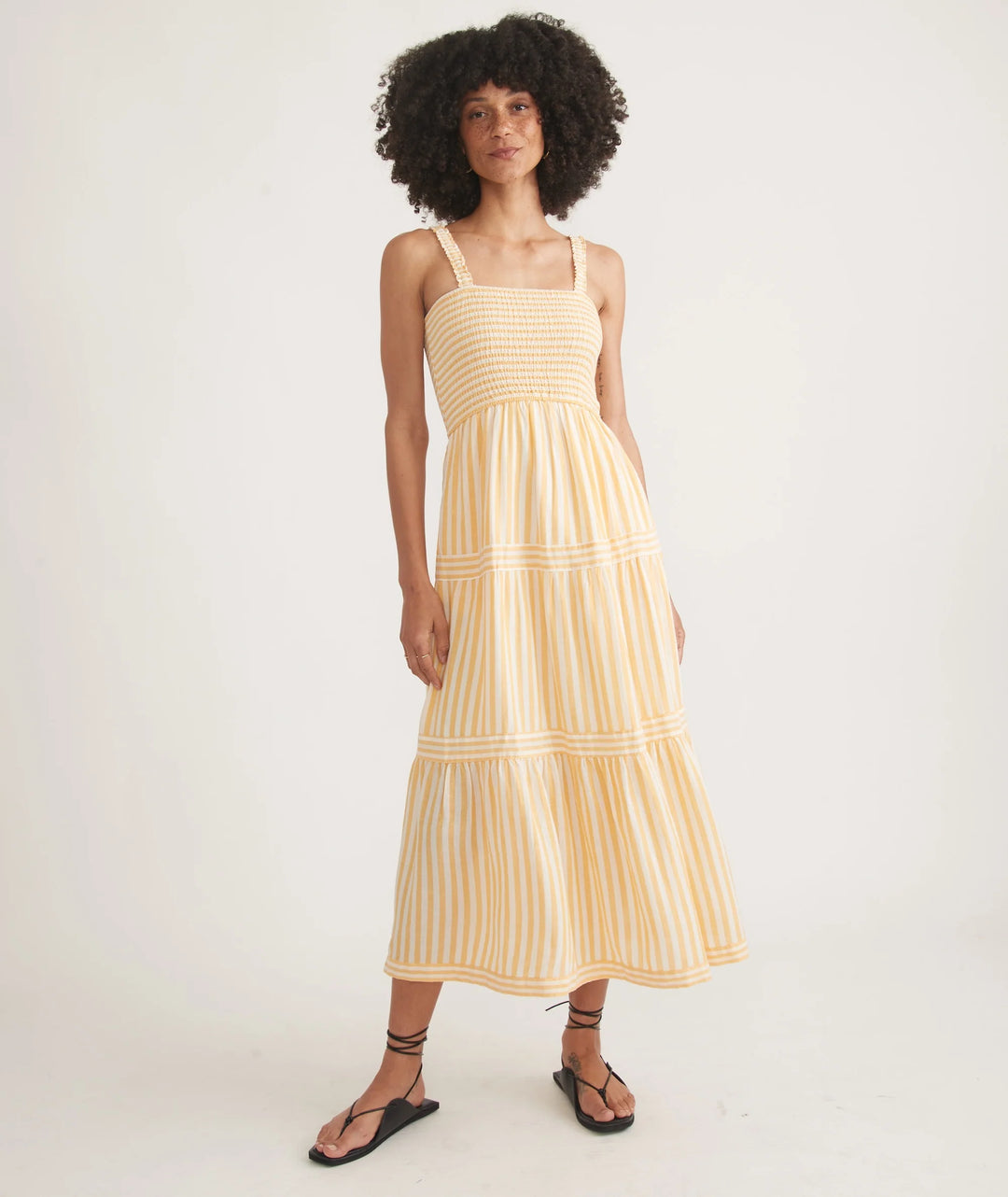 Marine Layer Seline Striped Yellow Maxi Dress - Size XS