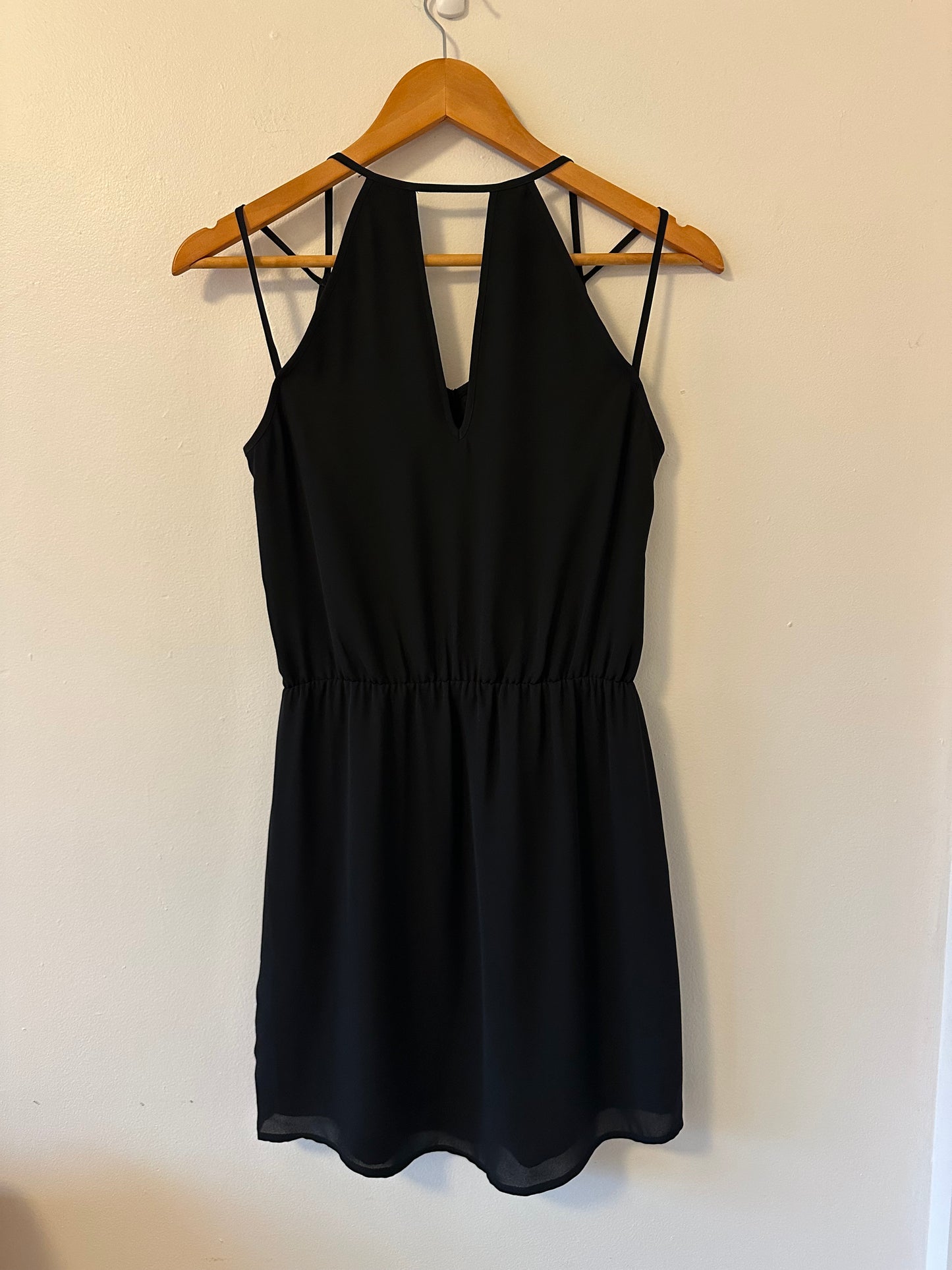Banana Republic Black Strappy Mini Dress With Pockets | Size 0