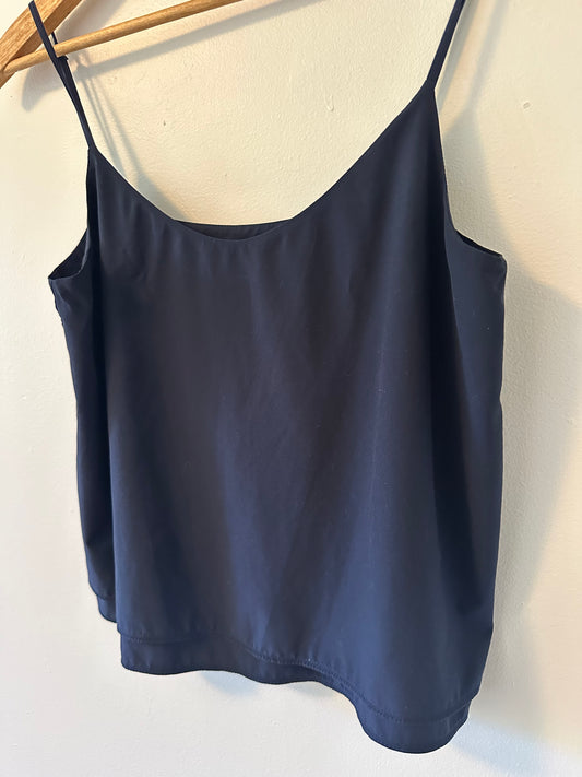 Athleta Double Layer Camisole Top with Spaghetti Straps in Navy | Size Small