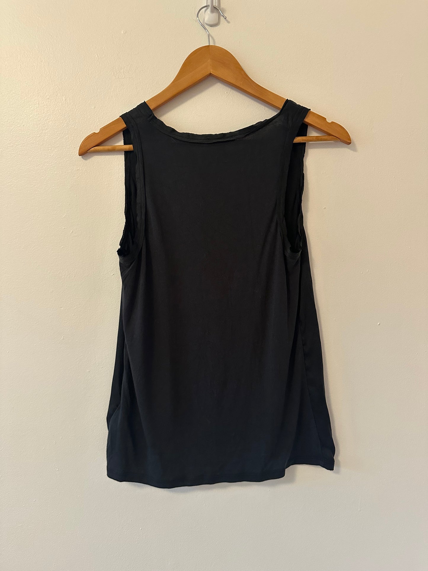 Reiss Silk Blend Black Scoop Neck Tank Top | Size Small
