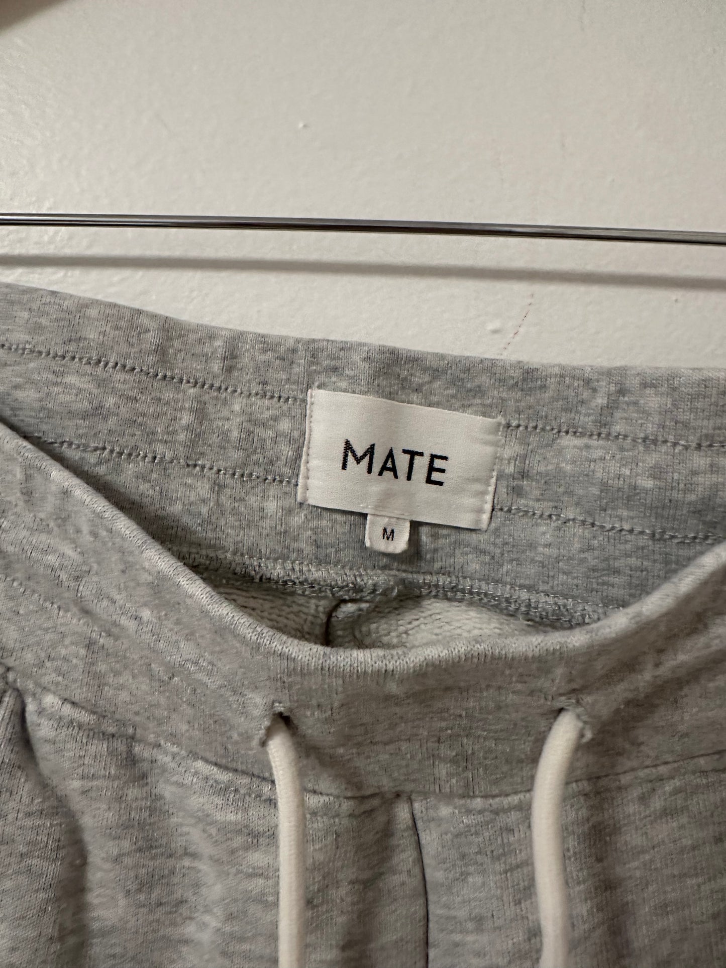 MATE The Label Organic Fleece Gray Cotton Jogger Sweatpants - Size Medium