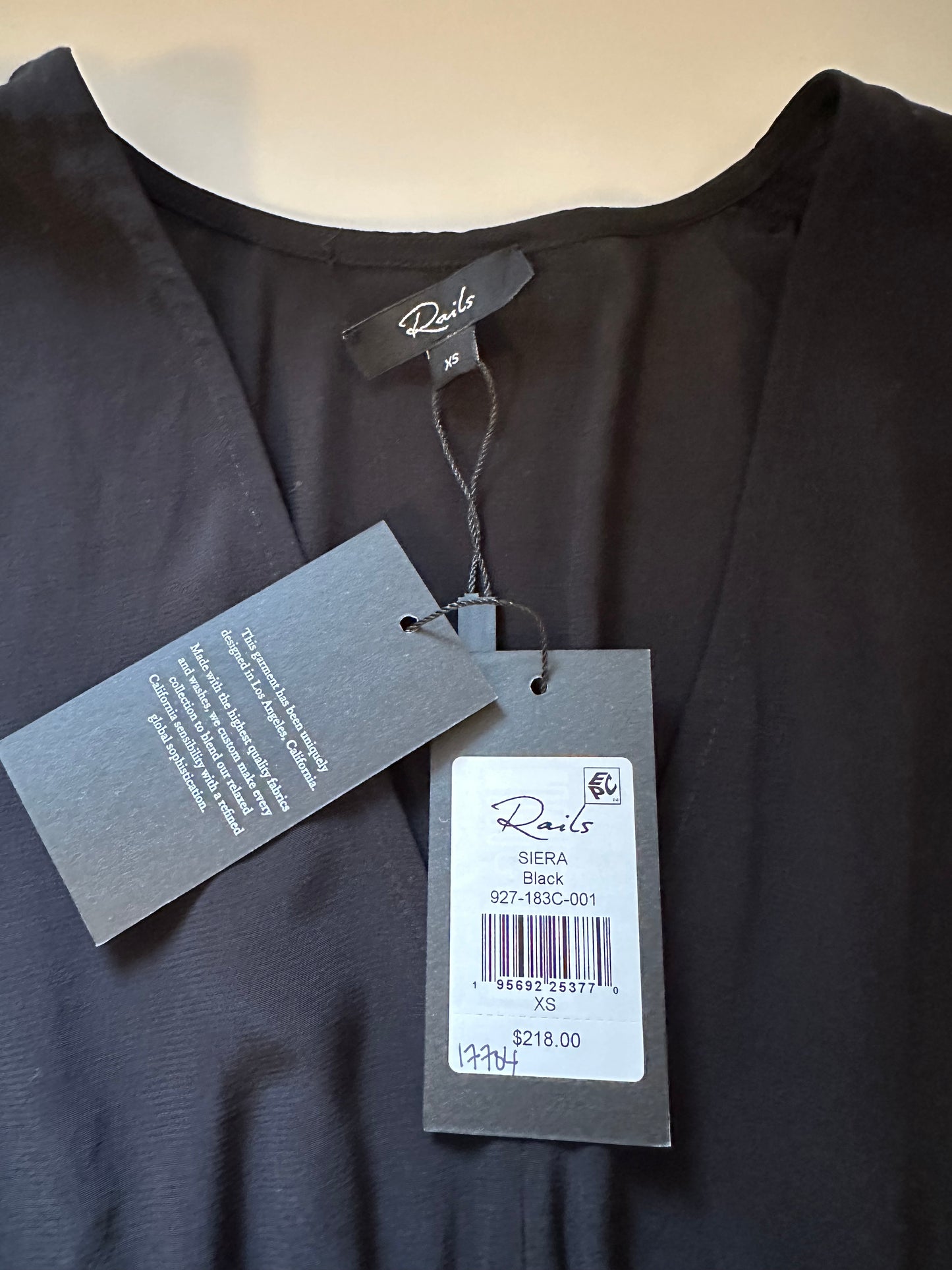 NWT Siera Rails Black V-Neck Mini Dress | Size XS