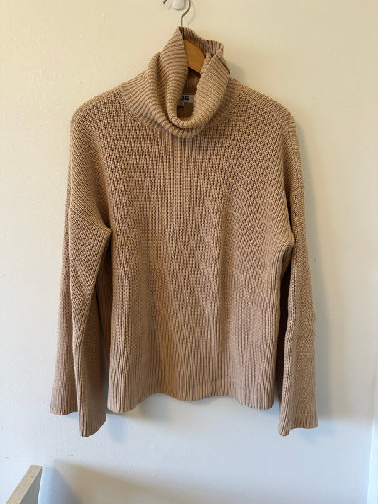 525 America Cozy Cotton Tan Turtleneck Sweater Size Small