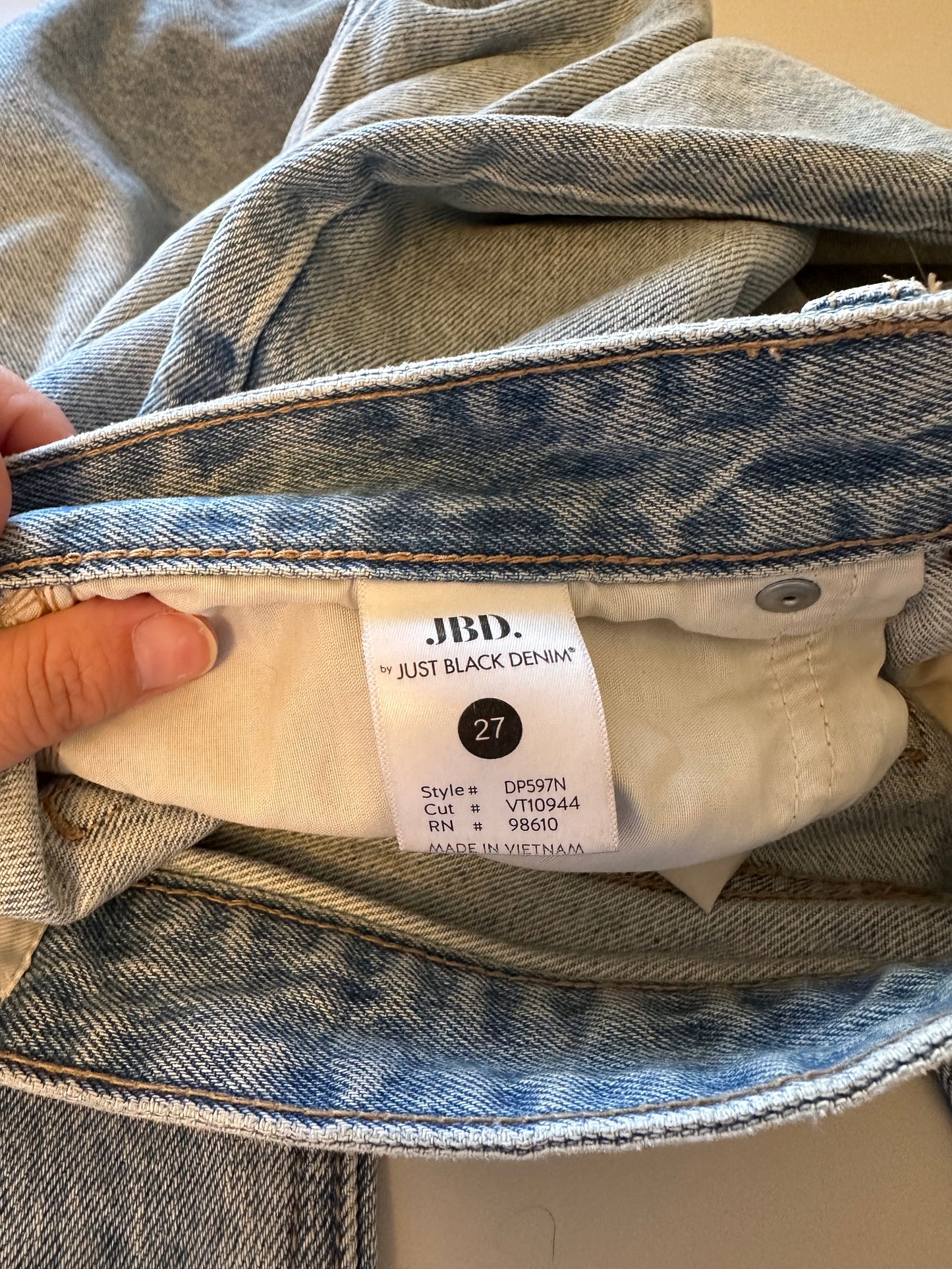 Just Black Light Blue Wide Leg Cotton Denim Jeans | Size 27