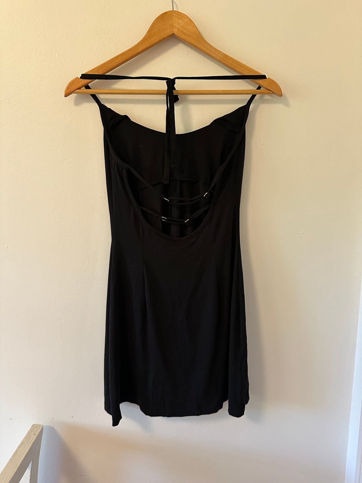 NWT Aym Girlfriend Black Bamboo Mini Dress - Size Medium