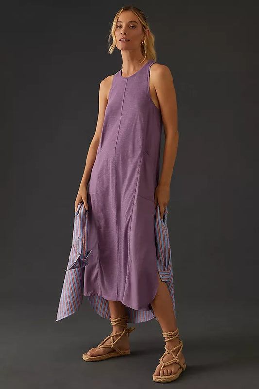 Daily Practice by Anthropologie Relaxed Midi Dress in Violet - Size Small