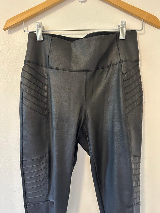 Athleta Delancey Gleam Moto Tight Black Leggings | Size Small