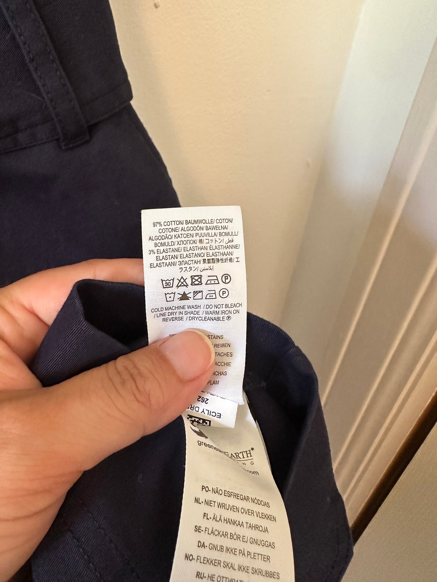 Boden Cecily Short Sleeve Navy Button-Up Dress with Belt - Size 10