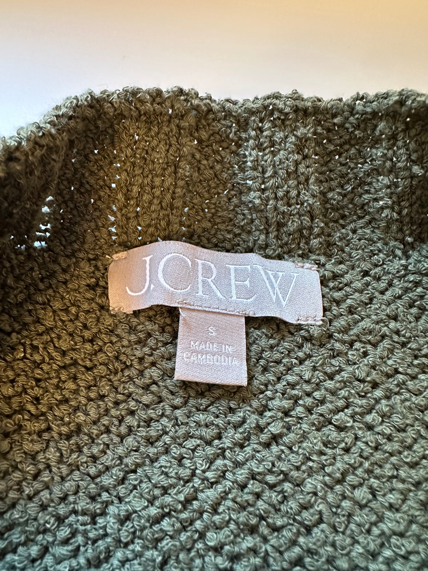J. Crew Cotton Blend Forest Green Crew Neck Sweater | Size Small