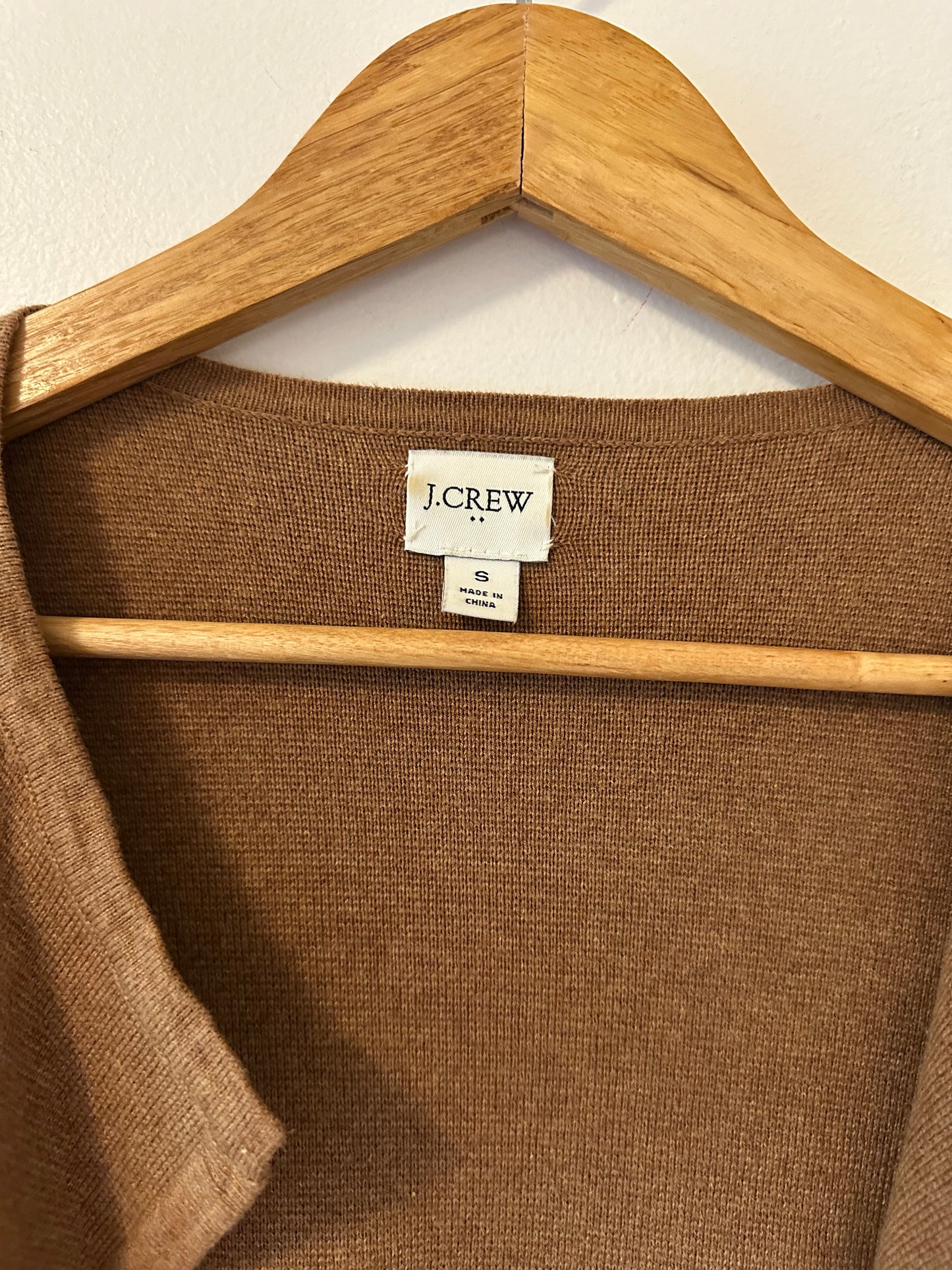 J. Crew Vanessa Camel Open Longline Cardigan Sweater | Size Small