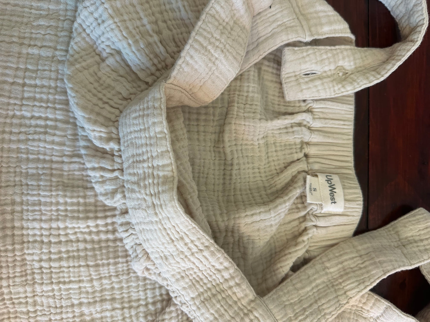 UpWest Beige Textured Sleeveless Top Size Small