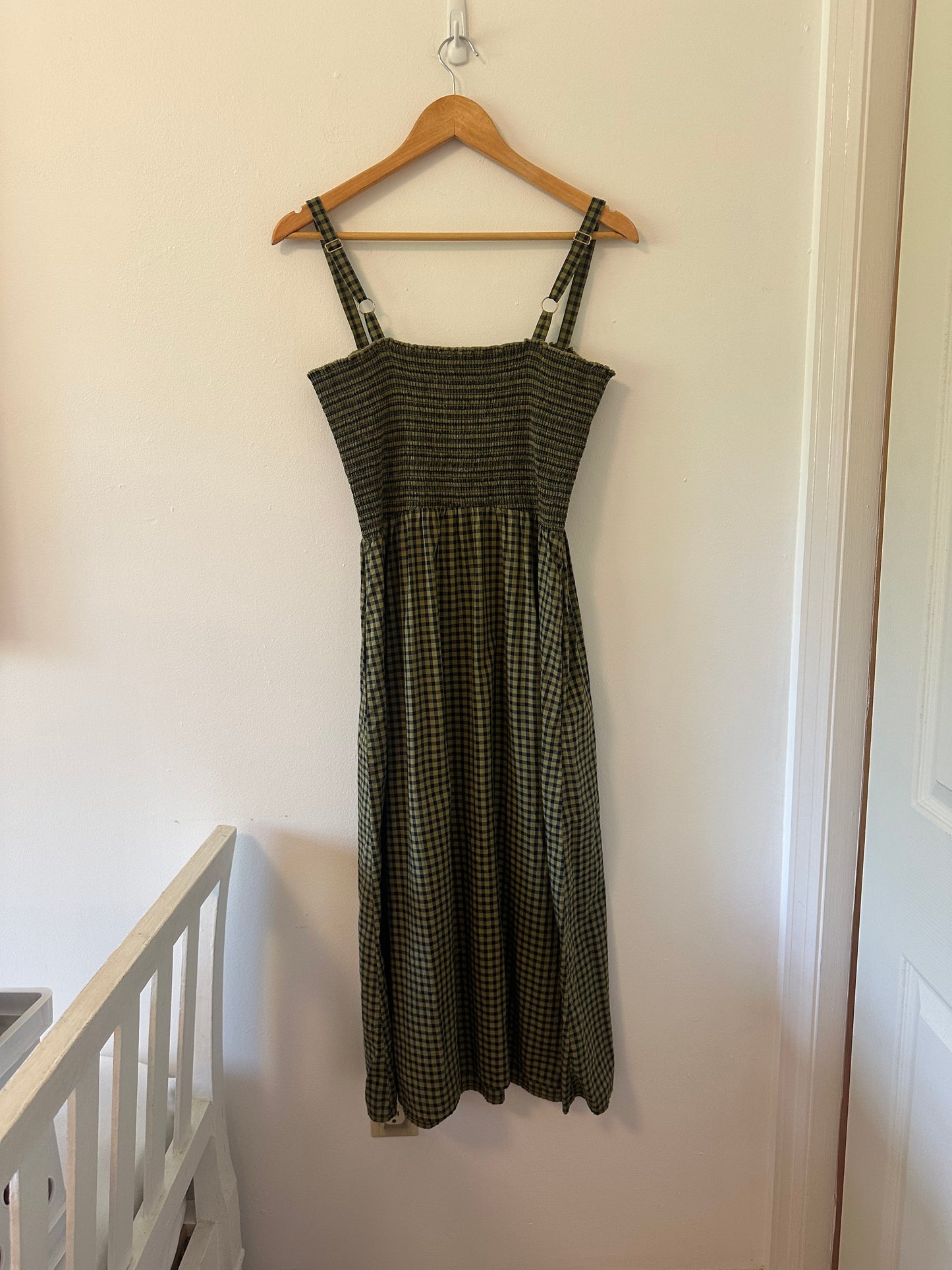 Nation LTD Embry Checkered Midi Dress in Lichen