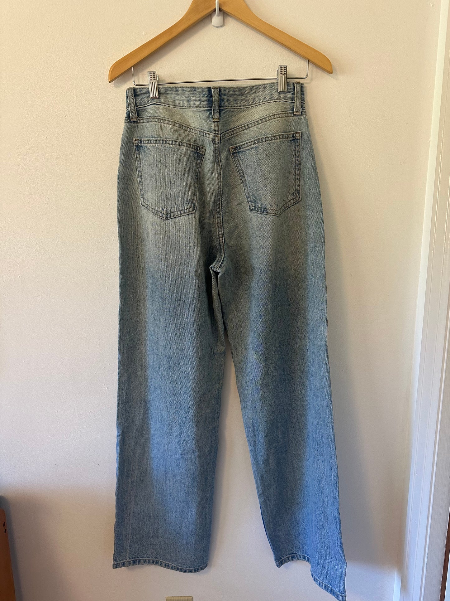 Just Black Light Blue Wide Leg Cotton Denim Jeans | Size 27