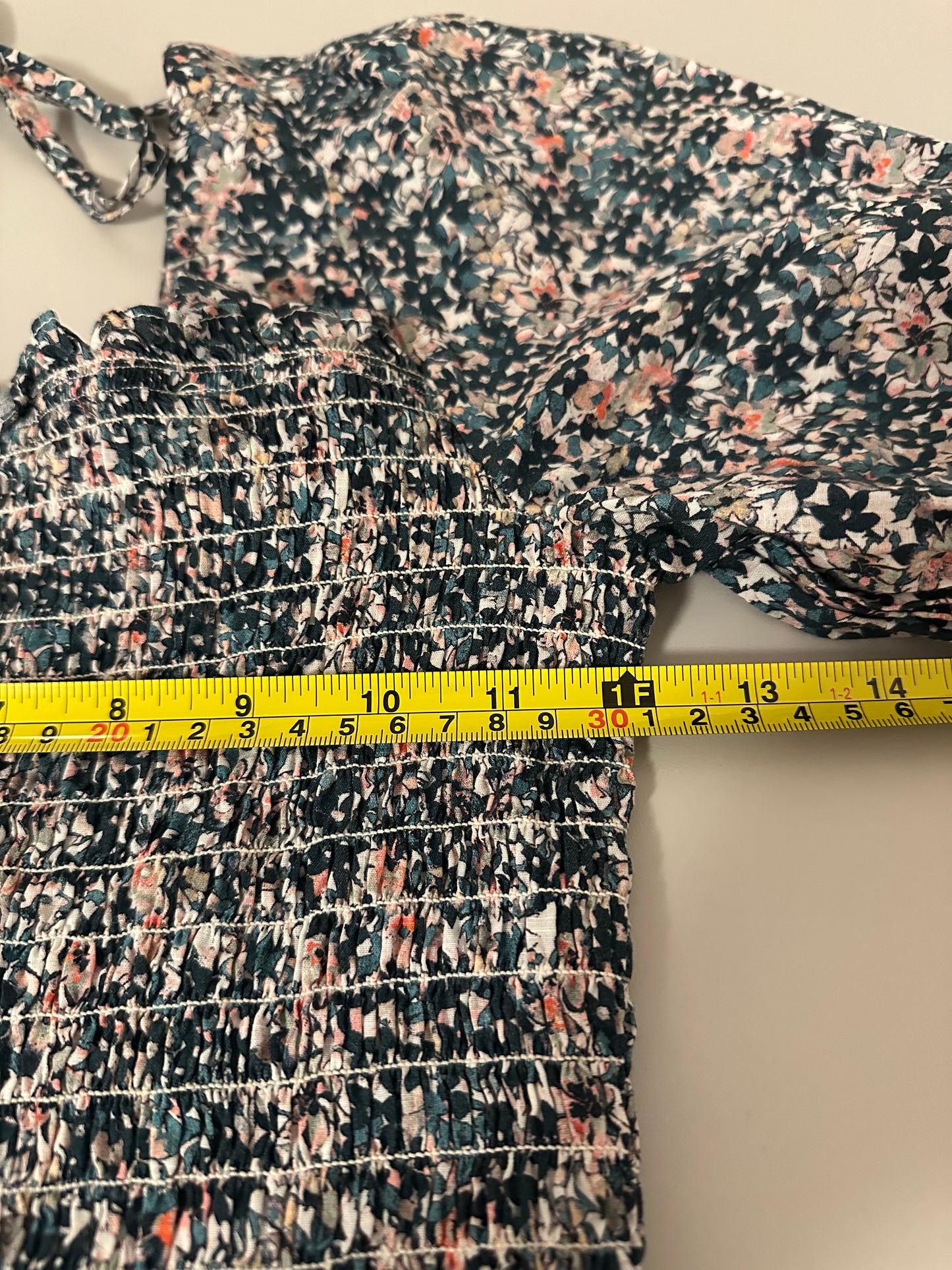 Michael Stars Jude Puff-Sleeve Smocked Mini Dress | Size XS