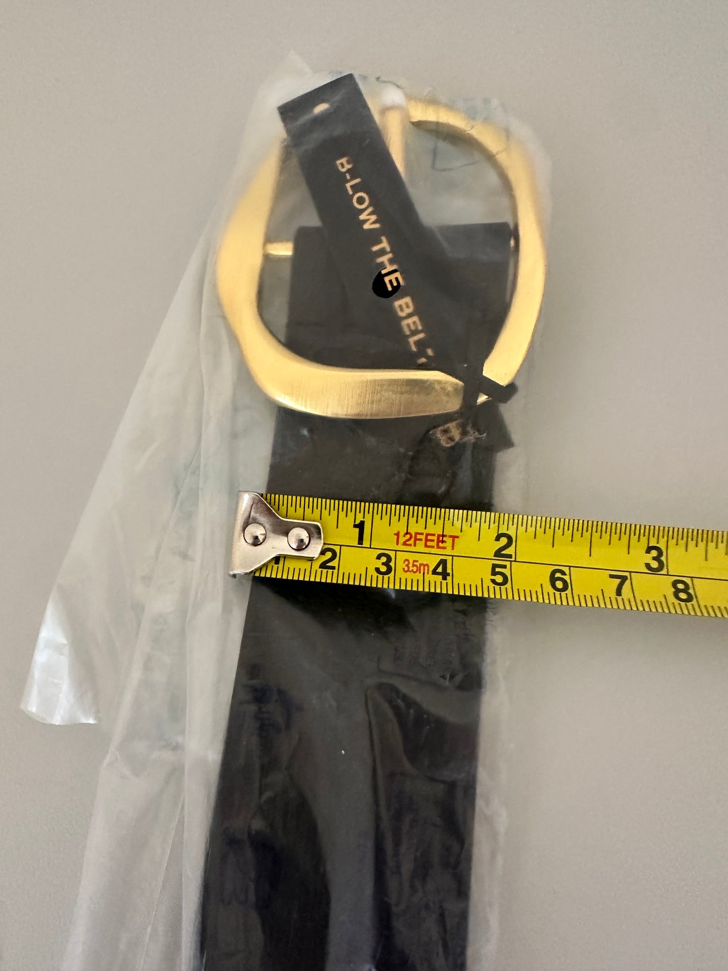 NWT B-Low the Belt Edmond Black Belt with Gold Buckle | Size Small